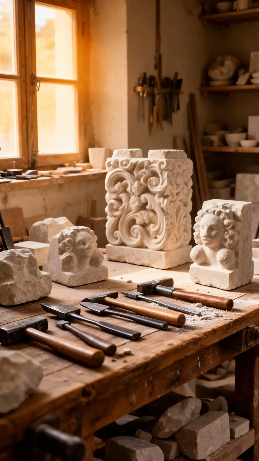 Taller artesanal de tallado en sillar volcánico